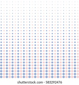 Vector halftone dots. pink and blue pastel color on white background