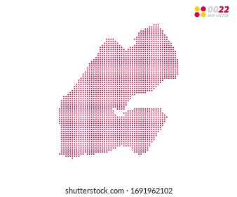 El vector de mitad de tono rojo del mapa de Yibuti. sobre fondo blanco. Organizado en capas para una edición sencilla.