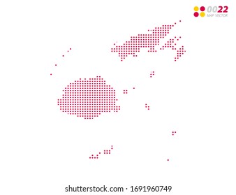 El vector de mitad de tono se pone rojo del mapa de Fiji. sobre fondo blanco. Organizado en capas para una edición sencilla.