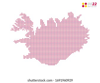 El vector de mitad de tono de rojo del mapa de Islandia. sobre fondo blanco. Organizado en capas para una edición sencilla.
