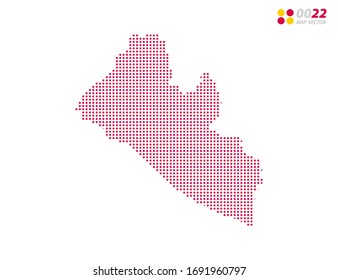 El vector de mitad de tono de rojo del mapa de Liberia. sobre fondo blanco. Organizado en capas para una edición sencilla.