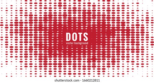 Vector halftone dots. red dots on white background.