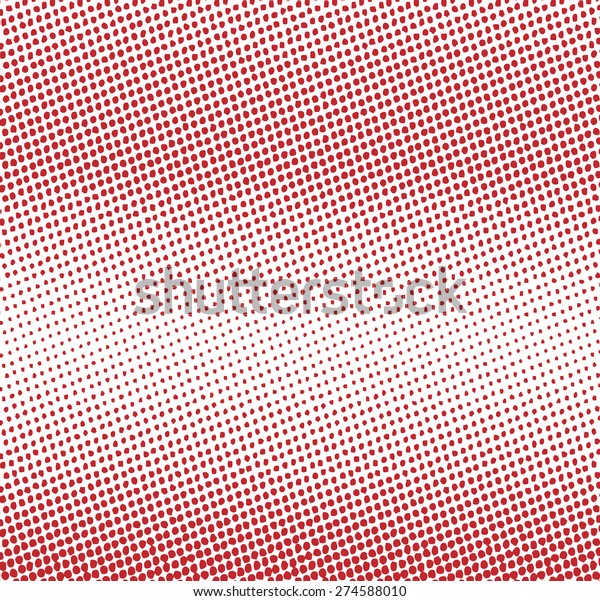 Vector halftone dots. Red dots on white\
background. Vector\
illustration.