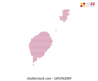 Vector halftone dots red of Sao Tome map. on white background. Organized in layers for easy editing.