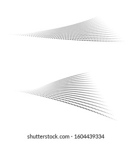 Vector halftone dots shapes isolated on white. 