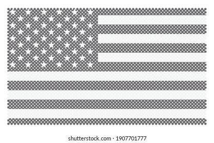 Vector halftone dots United States flag.