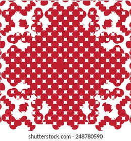 Vector halftone dots. White dots on red background, illustration 