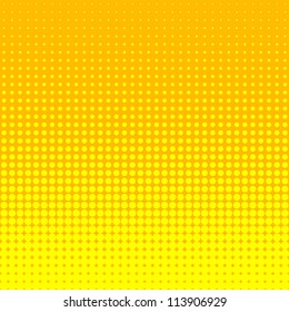 Vector halftone dots. Yellow dots on yellow background.