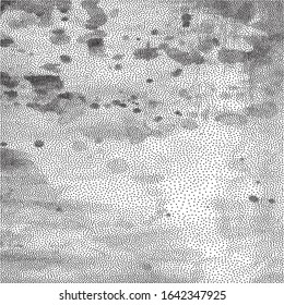 Vector halftone dotted background. Grunge texture. Black dots on white