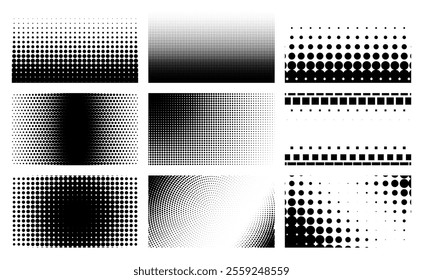 vector halftone dotted gradient banners