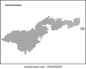 Vector halftone Dotted map of American Samoa country for your design, Travel Illustration concept.