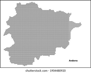 Mapa de Dotted vectorial de Andorra para su diseño, concepto de Ilustración de Viajes.
