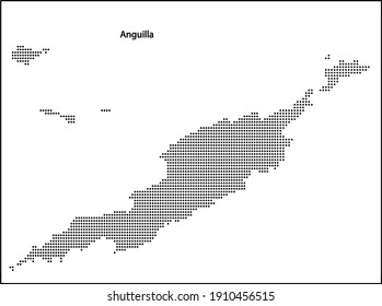 Vector halftone Dotted map of Anguilla country for your design, Travel Illustration concept.