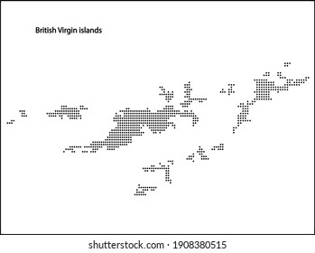 Vector halftone Dotted map of British Virgin islands country for your design, Travel Illustration concept.