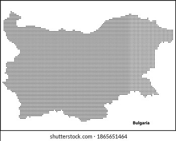 Vector halftone Dotted map of Bulgaria country for your design, Travel Illustration concept.