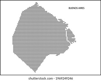 Vector Halftone Dotted map of Capital City BUENOS AIRES from ARGENTINA