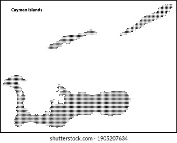 Vector halftone Dotted map of Cayman Islands country for your design, Travel Illustration concept.