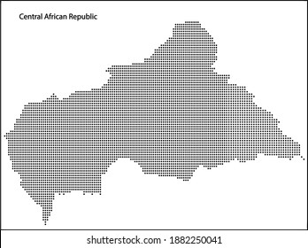 Vector halftone Dotted map of Central African Republic country for your design, Travel Illustration concept.