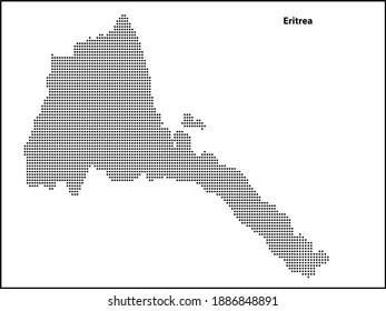 Vector halftone Dotted map of Eritrea country for your design, Travel Illustration concept.