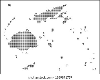 Mapa de Dotted vectorial mitad-tone del país de Fiji para su diseño, concepto de Ilustración de Viajes.