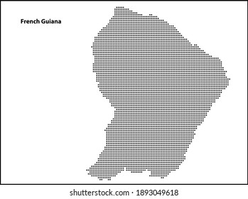 Vector halftone Dotted Karte des Landes Französisch-Guayana für Ihr Design, Reise-Illustration Konzept.
