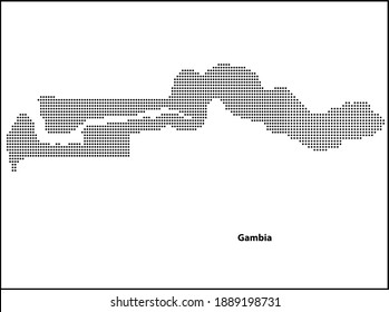 Vector halftone Dotted map of Gambia country for your design, Travel Illustration concept.