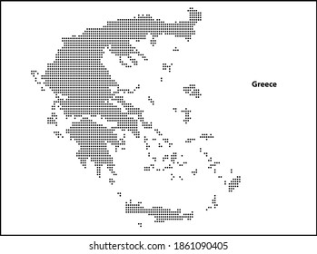 Vector halftone Dotted map of Greece country for design, Travel Illustration concept.