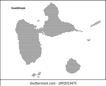 Mapa de Dotted vectorial de Guadalupe para su diseño, concepto de Ilustración de Viajes.