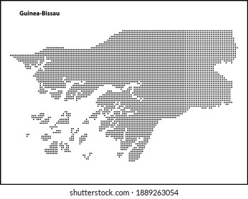 Vector halftone Dotted map of Guinea-Bissau country for your design, Travel Illustration concept.