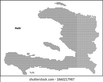 Vector halftone Dotted map of Haiti country for your design, Travel Illustration concept.