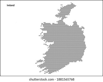 Vector halftone Dotted map of Ireland country for your design, Travel Illustration concept.