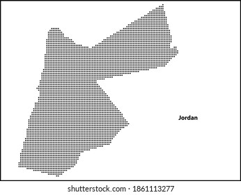 Vector halftone Dotted map of Jordan country for your design, Travel Illustration concept.