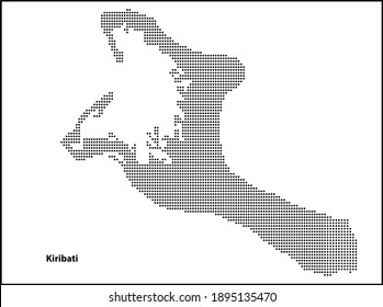 Vector halftone Dotted map of Kiribati country for your design, Travel Illustration concept.