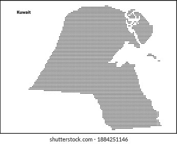 Vector halftone Dotted map of Kuwait country for your design, Travel Illustration concept.