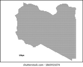 Vector halftone Dotted map of Libya country for your design, Travel Illustration concept.