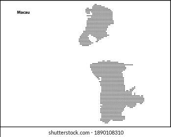 Vector halftone Dotted map of Macau country for your design, Travel Illustration concept.