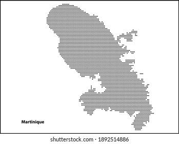 Vector halftone Dotted map of Martinique country for your design, Travel Illustration concept.