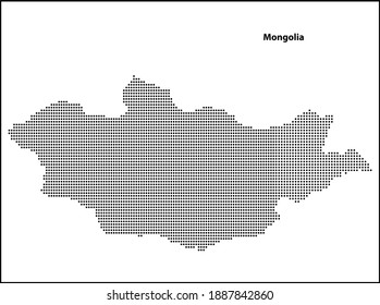 Vector halftone Dotted map of Mongolia country for your design, Travel Illustration concept.