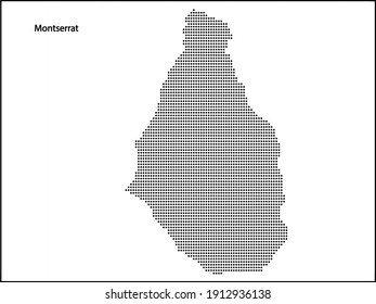 Vector halftone Dotted map of Montserrat country for your design, Travel Illustration concept.