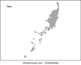 Mapa de Dotted vectorial de Palau para su diseño, concepto de Ilustración de Viajes.