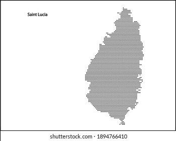 Vector halftone Dotted map of Saint Lucia country for your design, Travel Illustration concept.