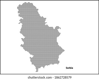 Vector halftone Dotted map of Serbia country for your design, Travel Illustration concept.