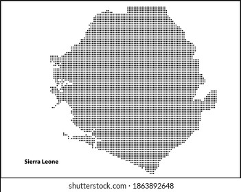 Vector halftone Dotted map of Sierra Leone country for your design, Travel Illustration concept.