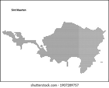 Vector halftone Dotted map of Sint Maarten country for your design, Travel Illustration concept.