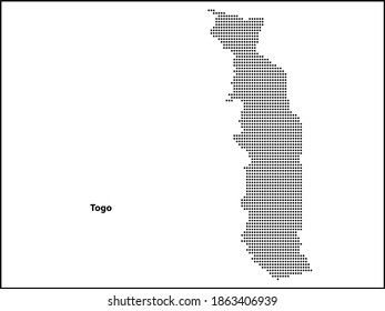 Vector halftone Dotted map of Togo country for your design, Travel Illustration concept.