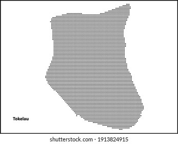 Vector halftone Dotted map of Tokelau country for your design, Travel Illustration concept.