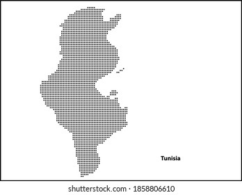 Vector halftone Dotted map of Tunisia country for your design, Travel Illustration concept.