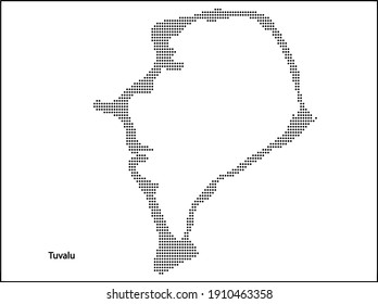 Vector halftone Dotted map of Tuvalu country for your design, Travel Illustration concept.