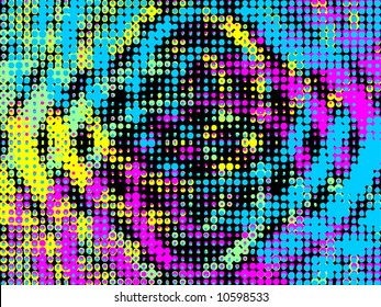 vector halftone effect, illusion of the gradient, place  for text