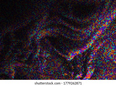 Vector halftone effect illustration. Retro vibrant abstract background